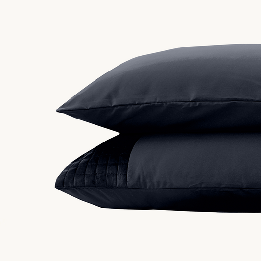 Velours/Kissenbezüge Border Obsidian Black 60x70 cm (2er-Pack)