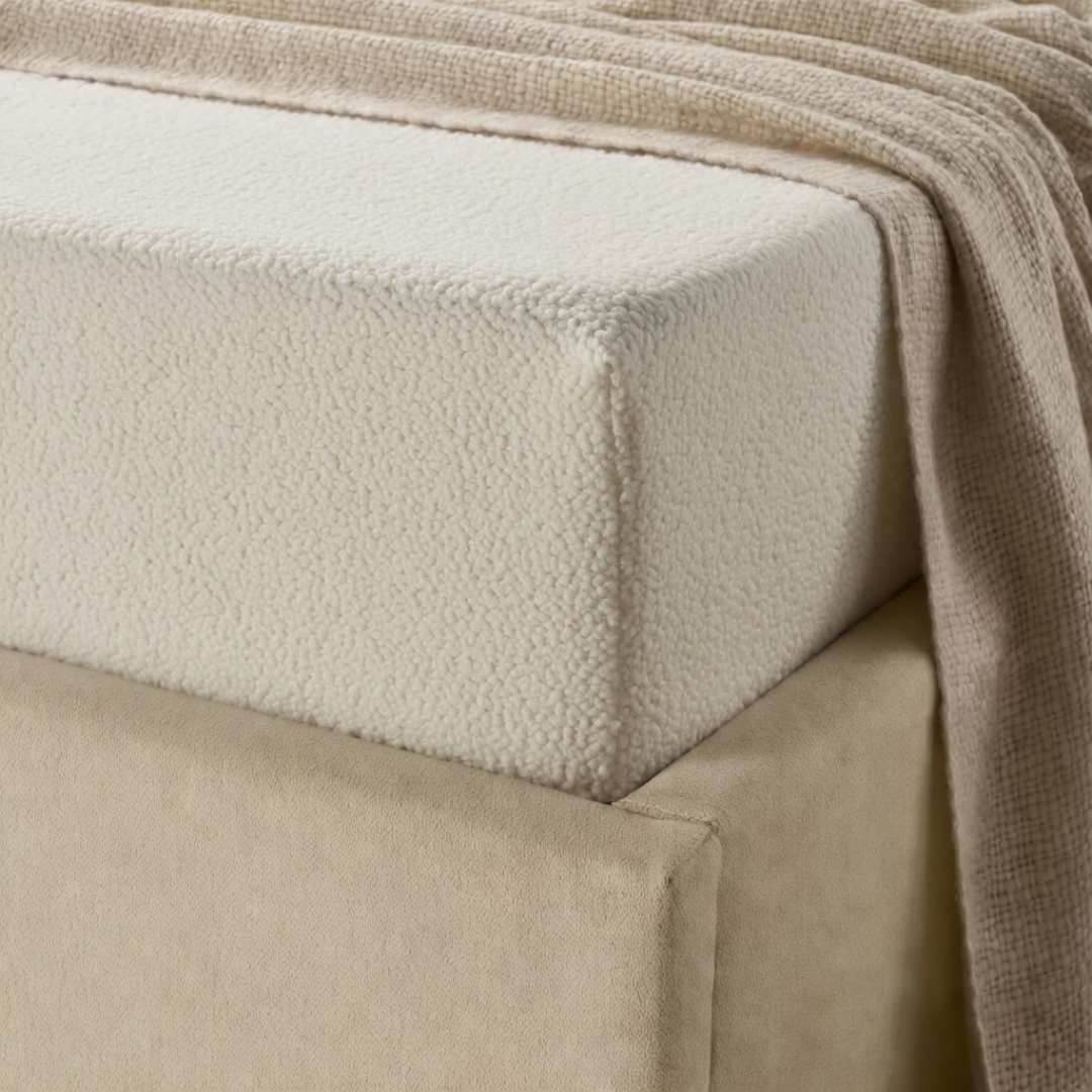 Matratzen-Spannbettlaken Teddy – Cappuccino White