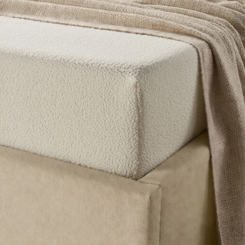 Matratzen-Spannbettlaken Teddy – Cappuccino White