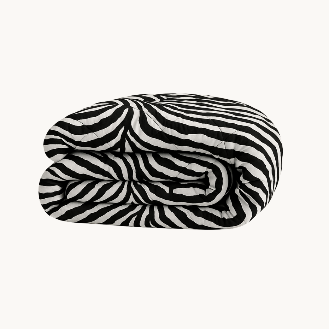 Bettdecke Ohne Bezug Matt-Satin Tiger Black Silver