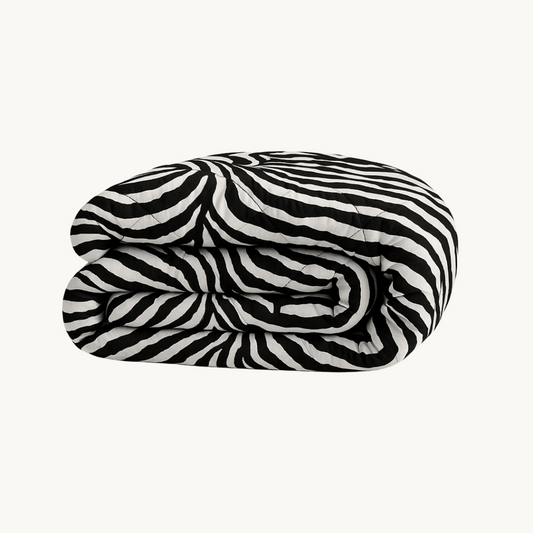 Bettdecke Ohne Bezug Matt-Satin Tiger Black Silver