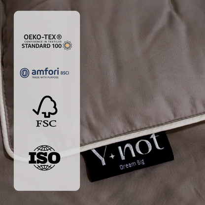 Bambus Bettdecke ohne Bezug in Taupe / Grau