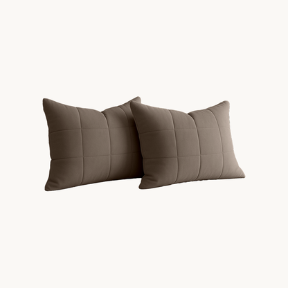 Y-NOT Kissenbezüge Vol & Gevoerd Matt Satin Taupe/Grau 60x70 cm 2er-Pack