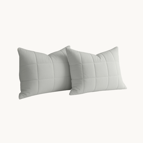 Y-NOT Kissenbezüge Vol & Gevoerd Matt Satin Pearl White 60x70 cm 2er-Pack