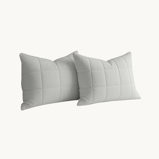 Y-NOT Kissenbezüge Vol & Gevoerd Matt Satin Pearl White 60x70 cm 2er-Pack