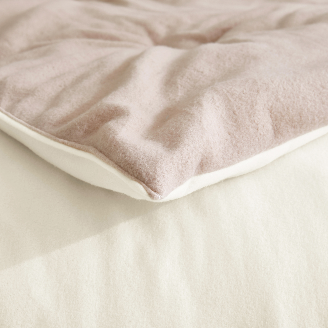 Y-NOT Bettdecke Flanell Taupe/Creme