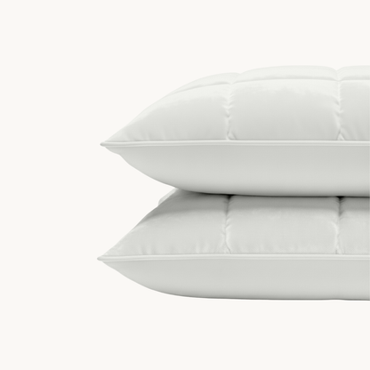 Y-NOT Kissenbezüge Vol & Gevoerd Matt Satin Pearl White 60x70 cm 2er-Pack