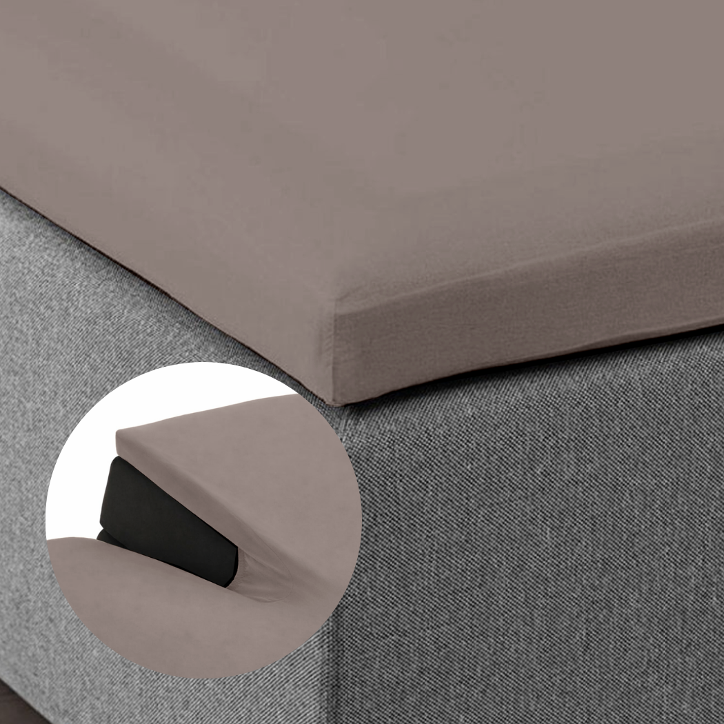 Splittopper Spannbettlaken Premium Doppel-Jersey Baumwolle Taupe