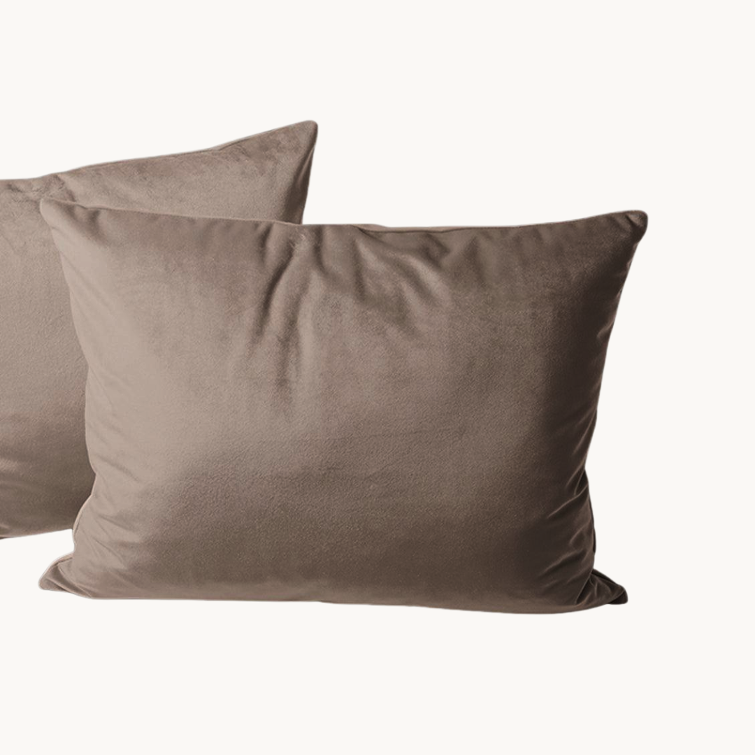 Kissenbezüge Velvet Taupe 60x70 cm – 2er-Pack