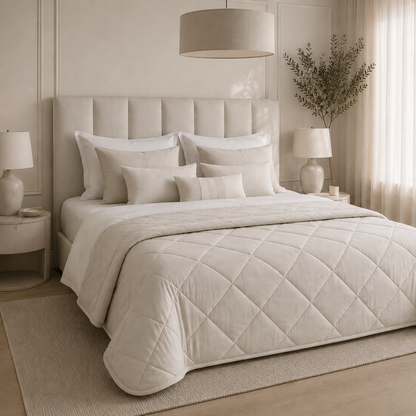Y-NOT Velvet Sommerbettdecke Pearl White