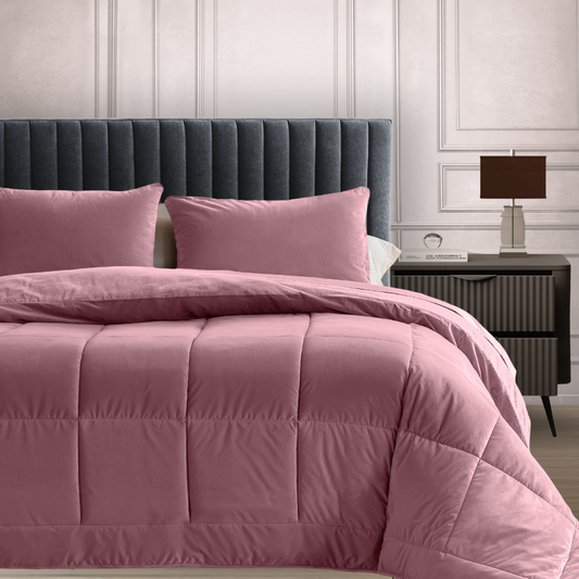 Bettdecke ohne Bezug aus Velvet – Altrosa