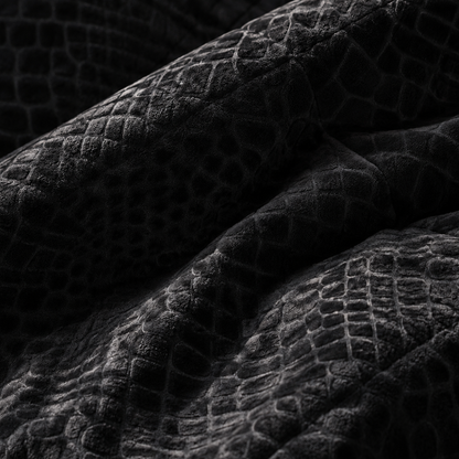 Y-NOT Velours Ganzjahres Bettdecket Snake-Optik Schwarz