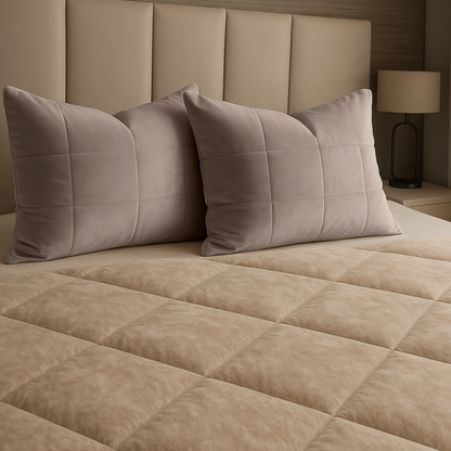 Y-NOT Kissenbezüge Vol & Gevoerd Velvet Taupe/Grau 2er-Pack 60x70 cm
