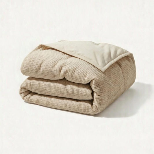 Bettdecke ohne Bezug Waffle Sand (220 cm lang)