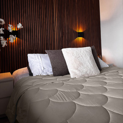 Bettdecke ohne Bezug Matt Satin™ Taupe / Grau