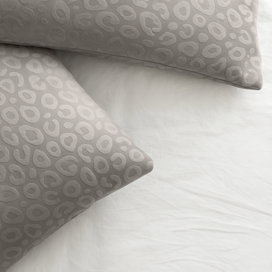 Velvet Panther Skin Kissenbezüge Taupe 60x70 cm 2er-Pack