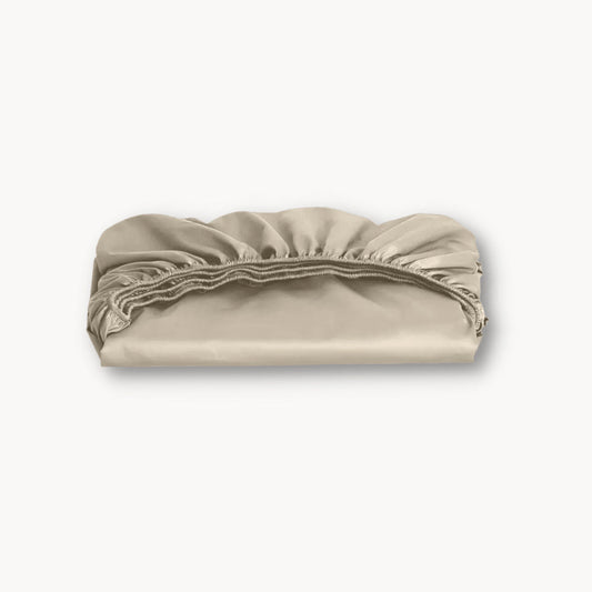 Spannbettlaken Baumwollsatin Premium Sand