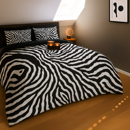 Bettdecke Ohne Bezug Matt-Satin Tiger Black Silver