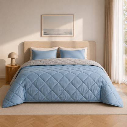 Y-NOT Sommerbettdecke Light Blue / Grey