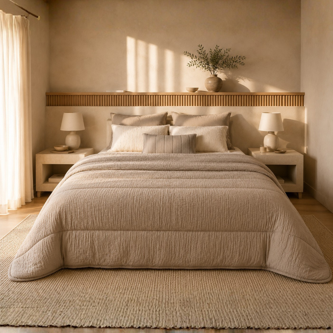 Y-NOT Micro-Musselin Ganzjahres Bettdecke Taupe