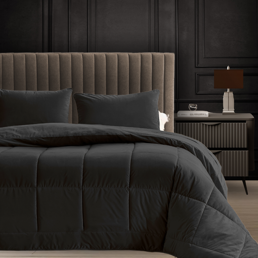 Bettdecke ohne Bezug aus Velvet – Schwarz