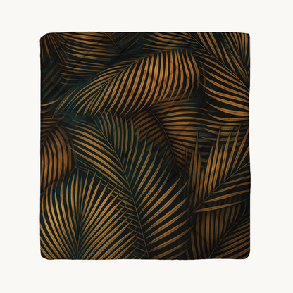 Bettdecke Ohne Bezug Matt-Satin Leaves Green Gold