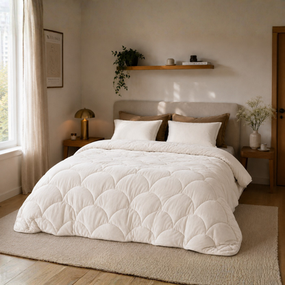 Y-NOT Velours Bettdecke Pearl White