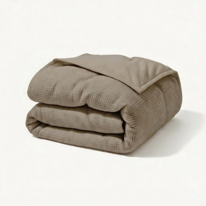 Bettdecke ohne Bezug Waffle Taupe (220 cm lang)