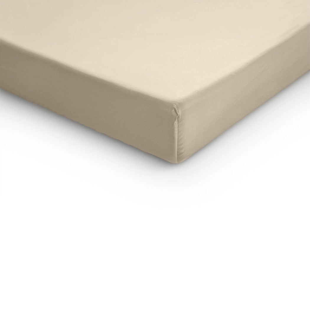Topper-Spannbettlaken Baumwollsatin Premium Sand