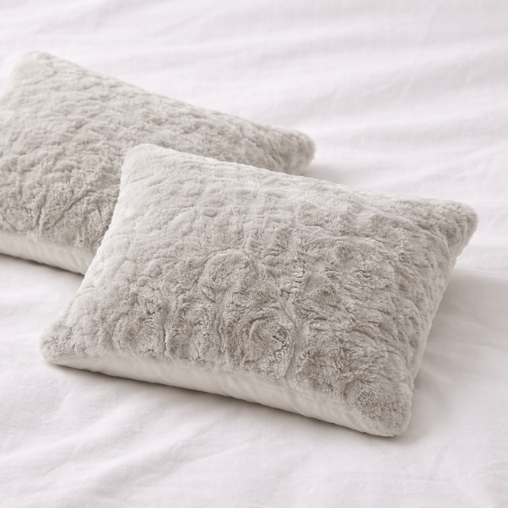 Y-NOT Kissenbezüge Pom Pom Fur Greige 60x70 cm 2er-Pack