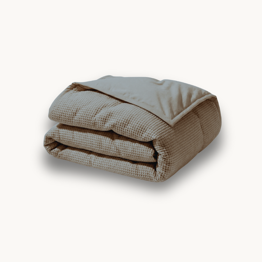 Bettdecke ohne Bezug Waffle Taupe (220 cm lang)