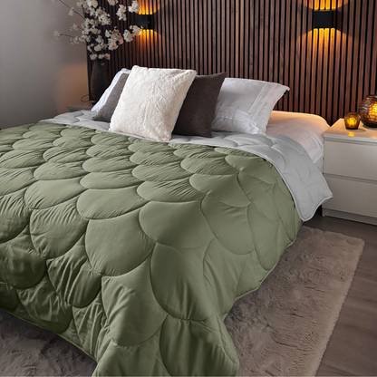 Bettdecke ohne Bezug Matt Satin™ Grau/Olivine