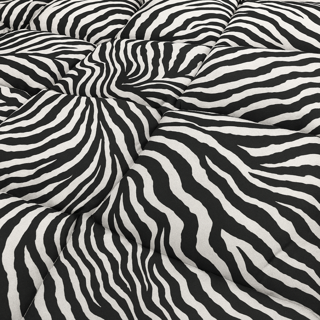 Bettdecke Ohne Bezug Matt-Satin Tiger Black Silver