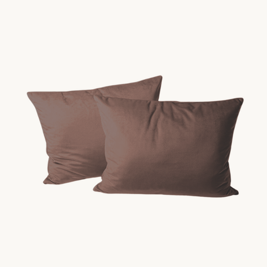 Kissenbezüge Velvet Coffee Brown 60x70 cm – 2er-Pack