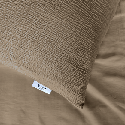 Y-NOT Kissenbezüge Micro Mousseline Taupe 60x70 cm 2er-Pack
