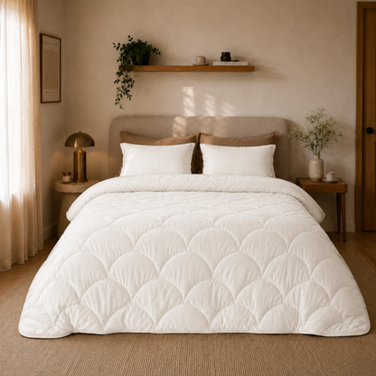 Y-NOT Velours Bettdecke Pearl White