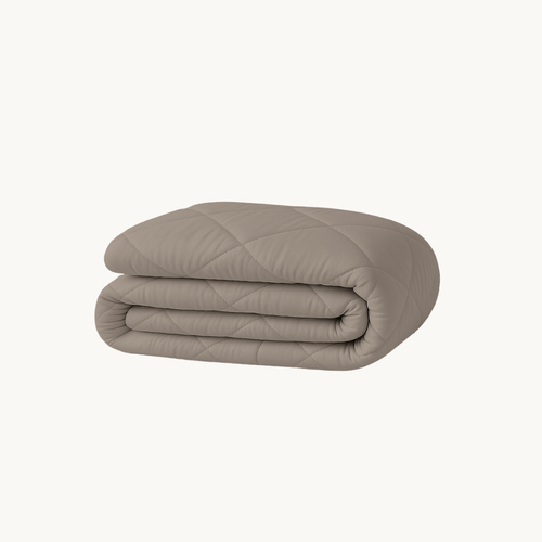 Bettdecke ohne Bezug Matt Satin™ Taupe / Grau