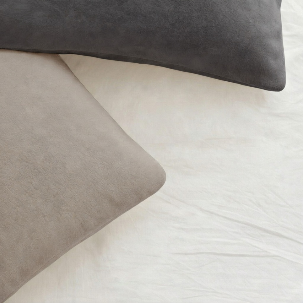 Y-NOT Kissenbezüge Jersey Flanell Taupe/Antra 60x70 cm 2er-Pack