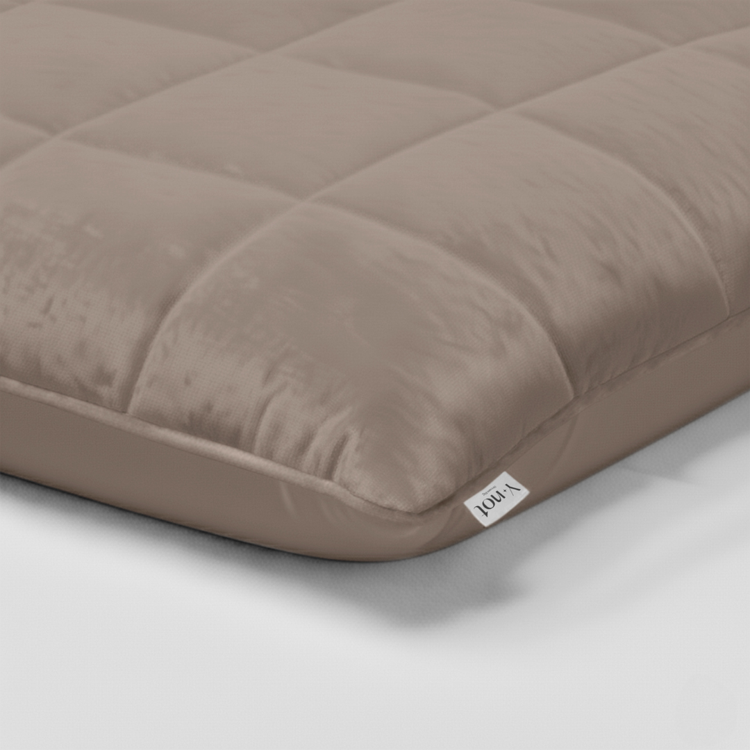 Y-NOT Kissenbezüge Vol & Gevoerd Velvet Taupe/Grau 2er-Pack 60x70 cm