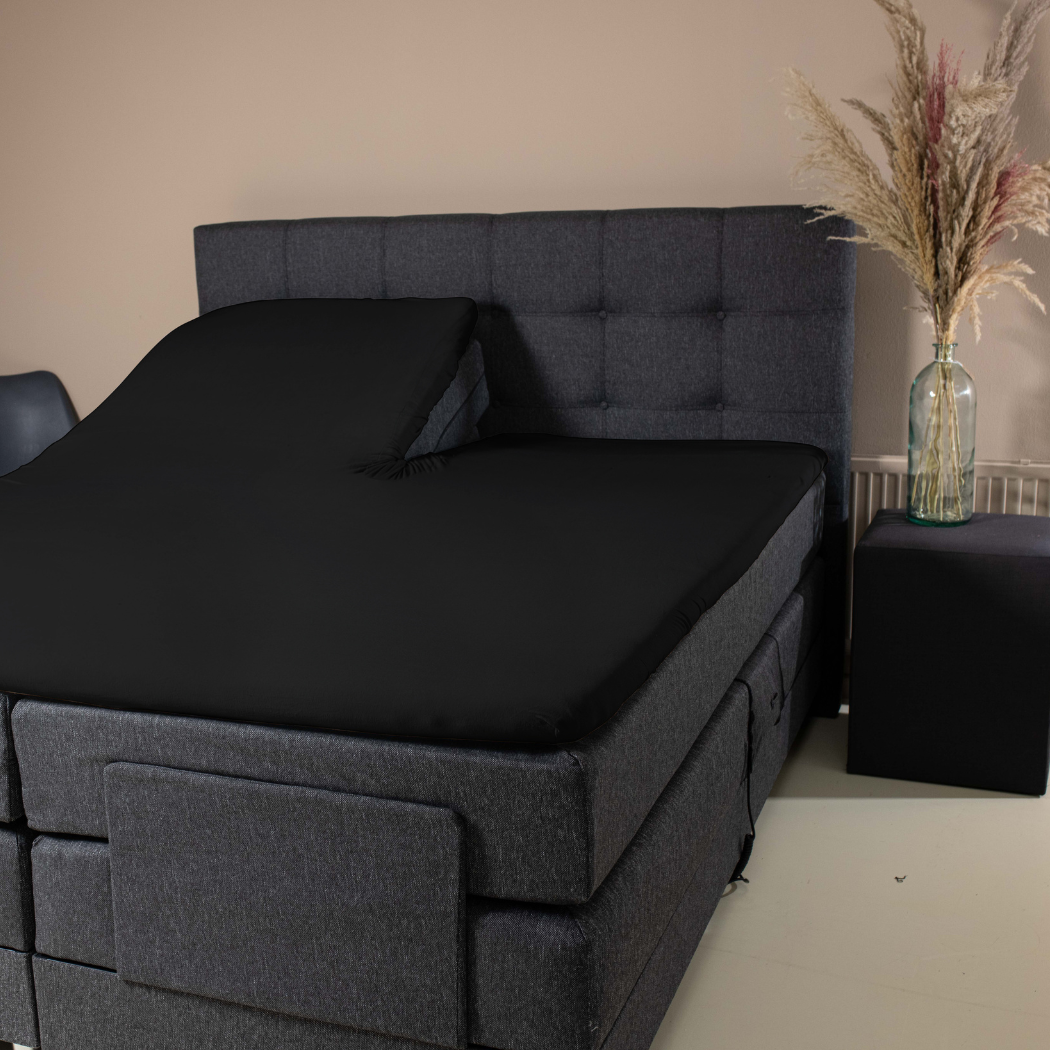Splittopper Spannbettlaken Jersey Premium Schwarz