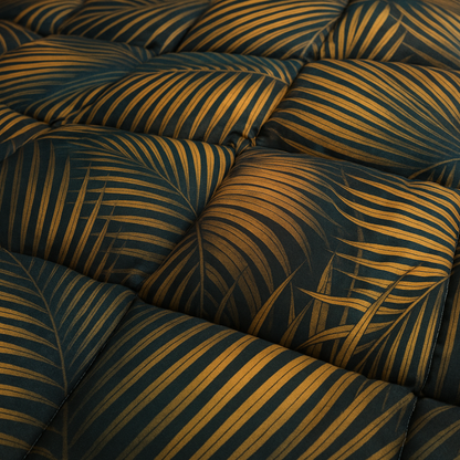 Bettdecke Ohne Bezug Matt-Satin Leaves Green Gold