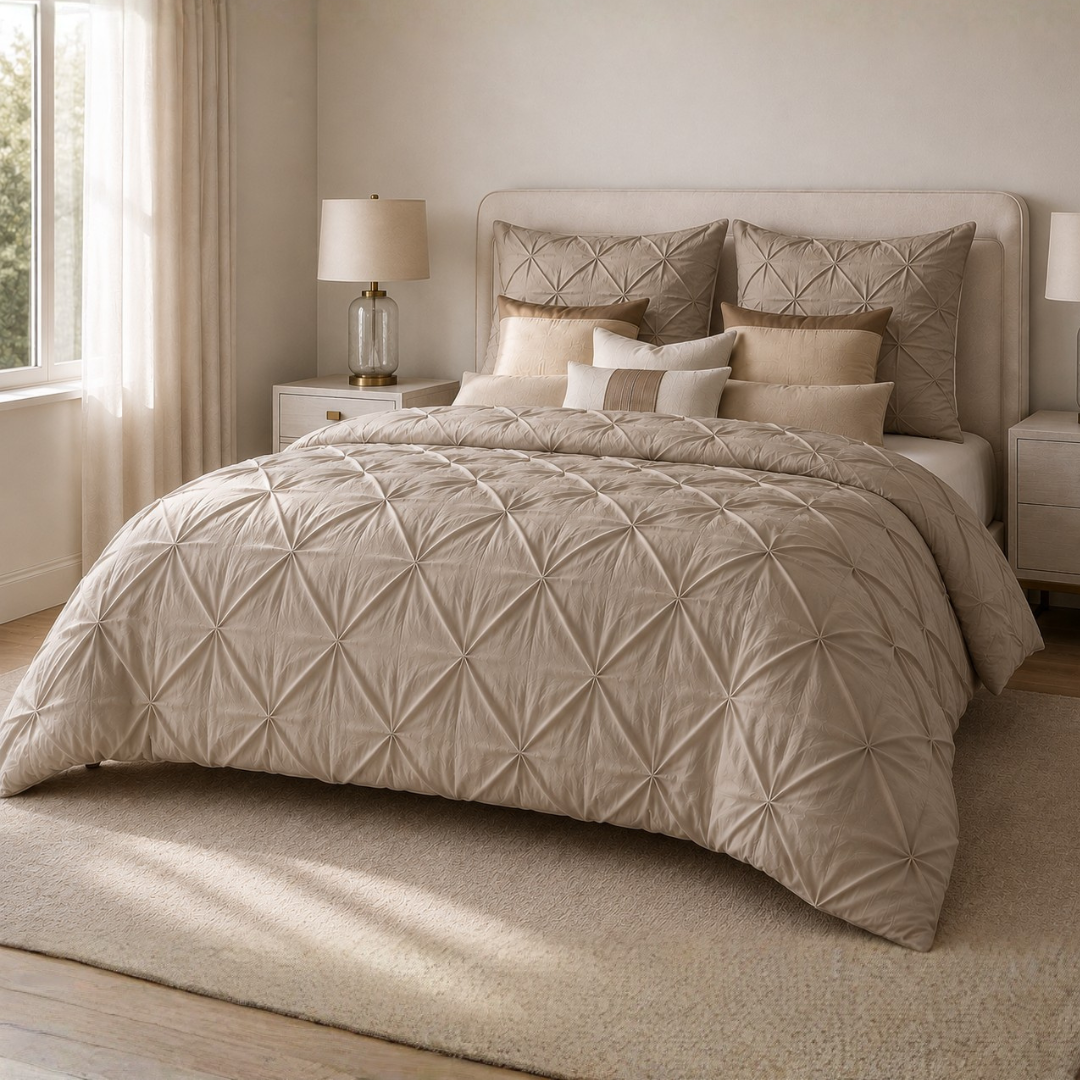 Y-NOT Bettdecke Diamond Taupe