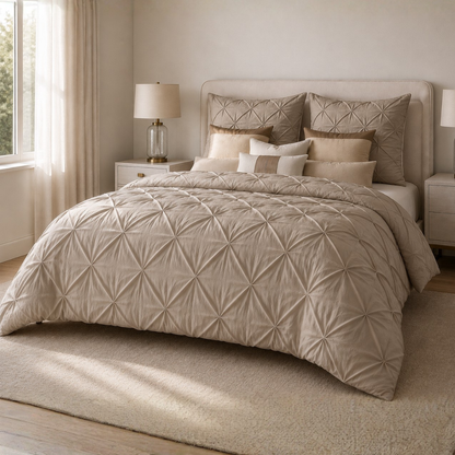Y-NOT Bettdecke Diamond Taupe