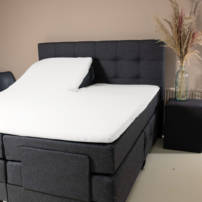 Splittopper Spannbettlaken Premium Doppel-Jersey Baumwolle Weiß