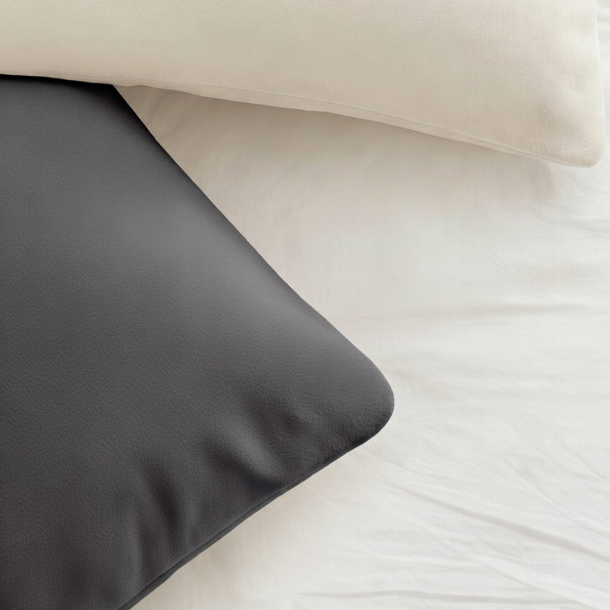 Y-NOT Kissenbezüge Jersey Flanell Antra/Greige 60x70 cm 2er-Pack