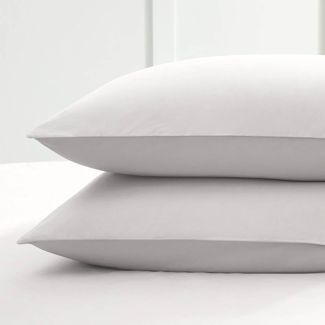 Kussenslopen  ClimaPercal™   Pearl White (taupe bies) 60x70 cm  2-pack