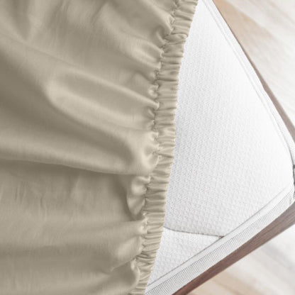 Spannbettlaken Baumwollsatin Premium Sand