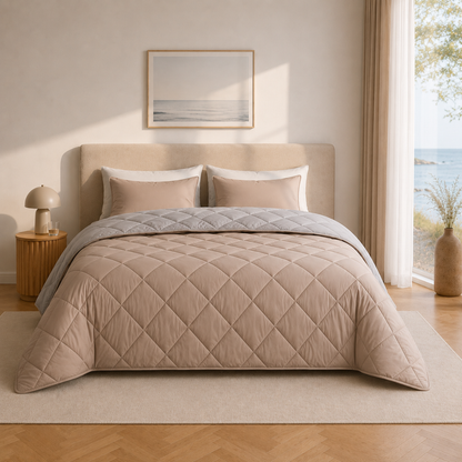 Y-NOT Sommerbettdecke Light Grey / Taupe