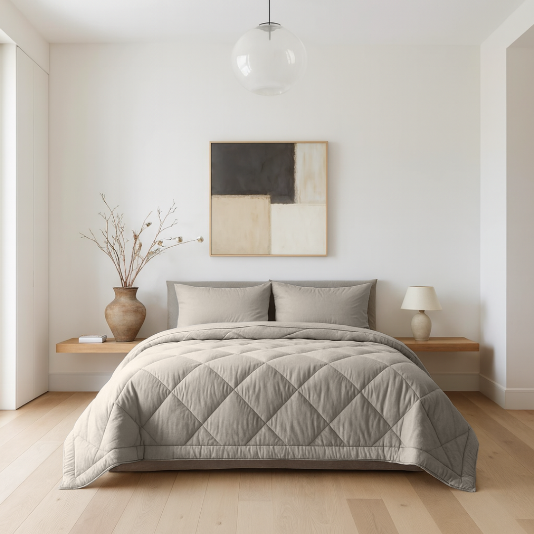 Bambus Bettdecke ohne Bezug in Ivory