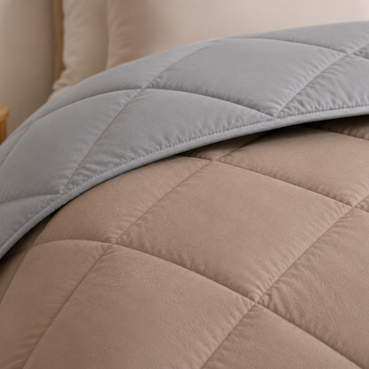 Y-NOT Sommerbettdecke Light Grey / Taupe